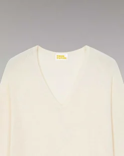 Discount FROM FUTURE Pull Col V Oversize Ecru