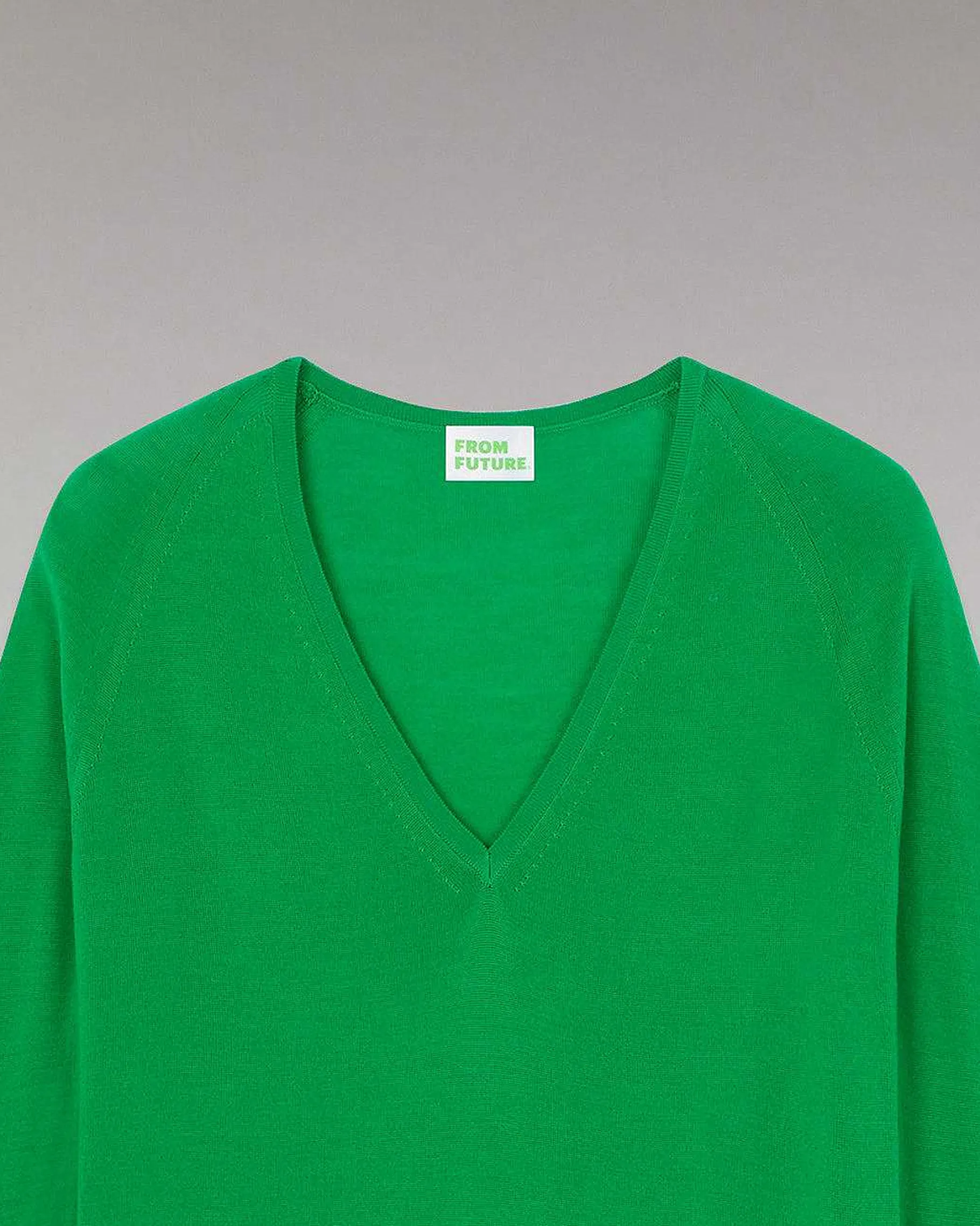 FROM FUTURE Pull Col V Oversize Summer Green