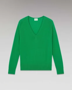 FROM FUTURE Pull Col V Oversize Summer Green