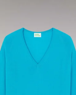 Online FROM FUTURE Pull Col V Oversize Water Blue