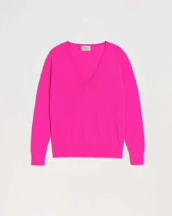 Hot FROM FUTURE Pull Col V Oversize Summer Fuschia