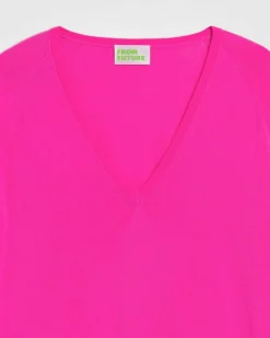 Hot FROM FUTURE Pull Col V Oversize Summer Fuschia