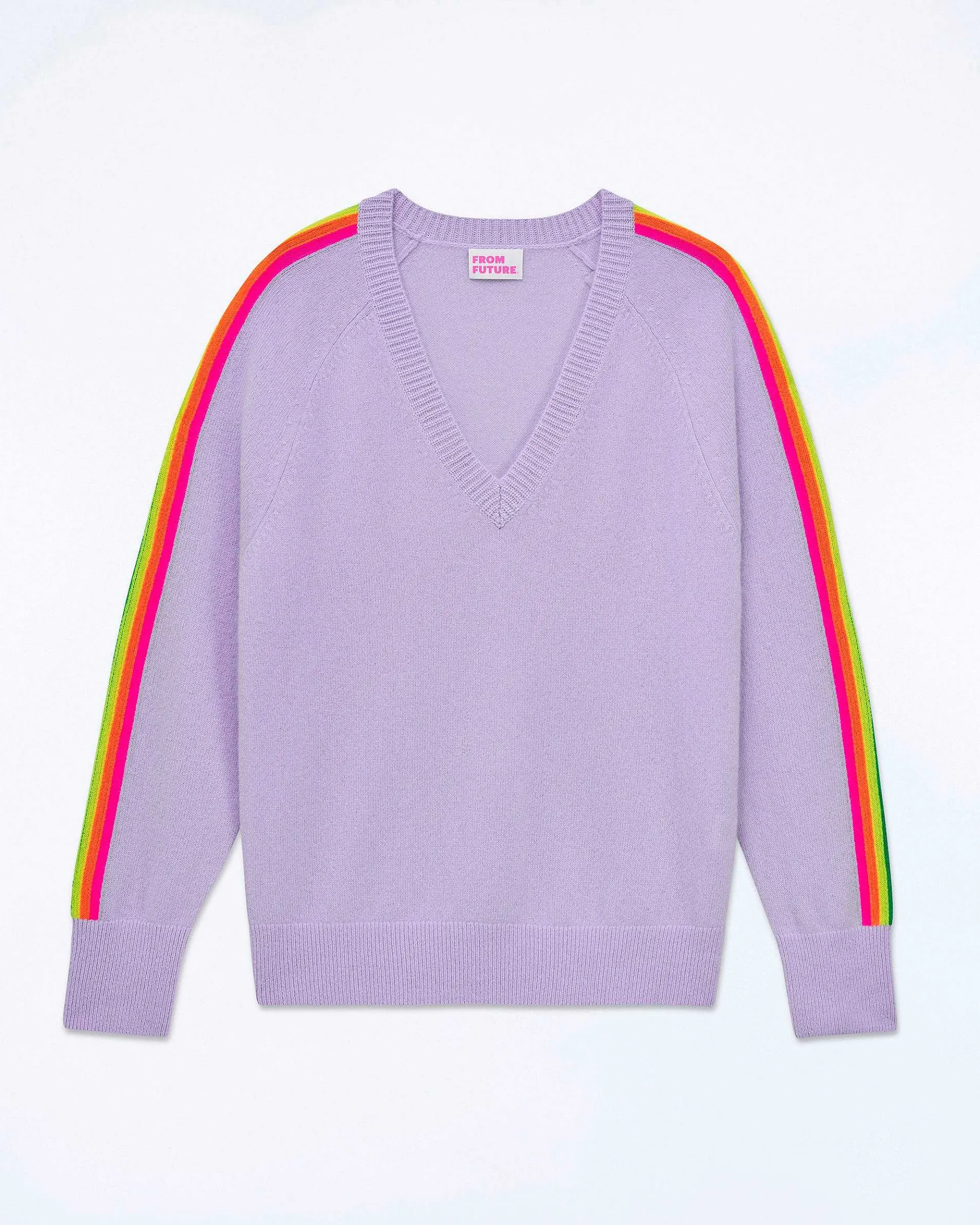 Best FROM FUTURE Pull Col V Oversize Bande Manches Multico Magic Lilac