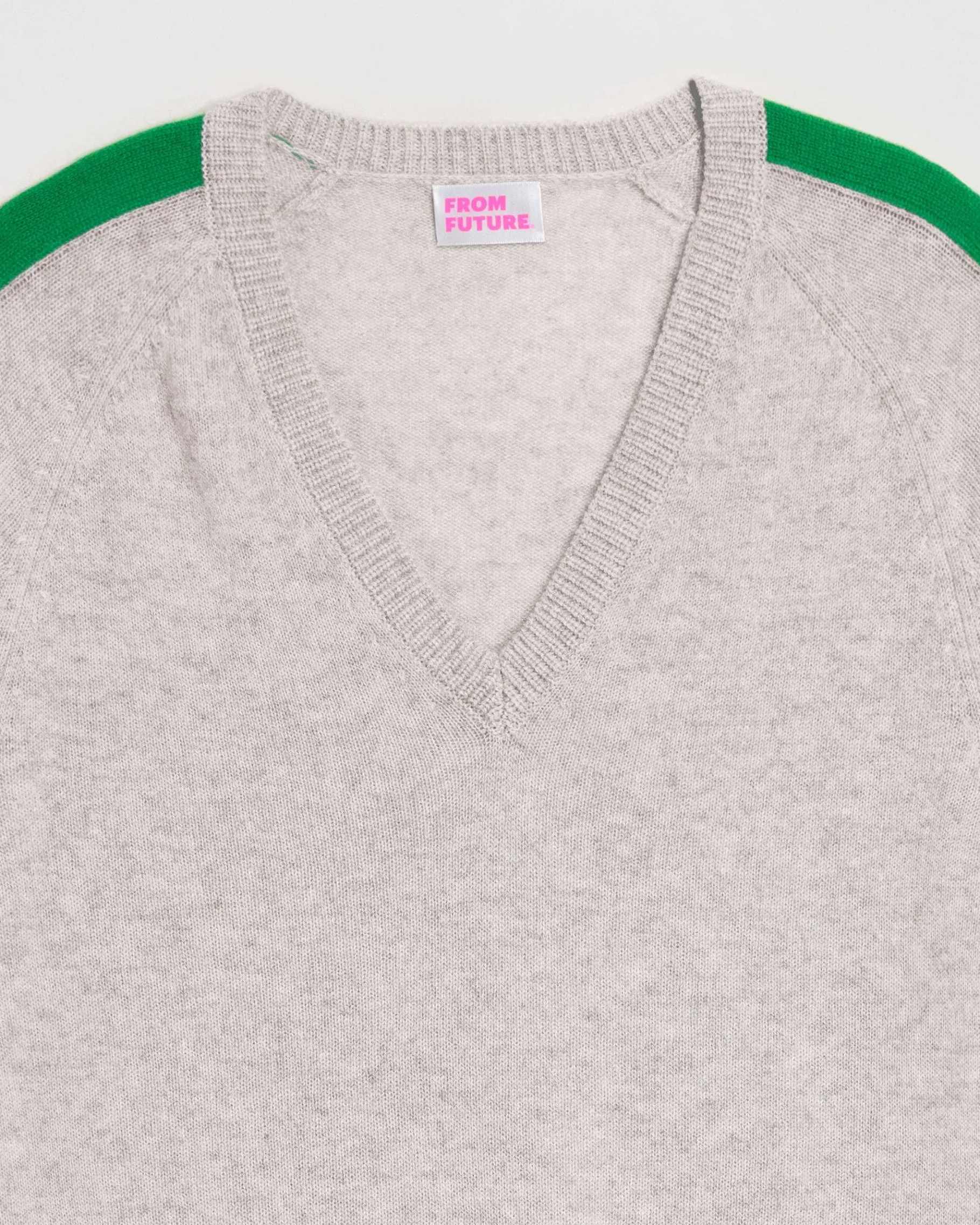 Hot FROM FUTURE Pull Col V Oversize Bandes Bicolore Leger