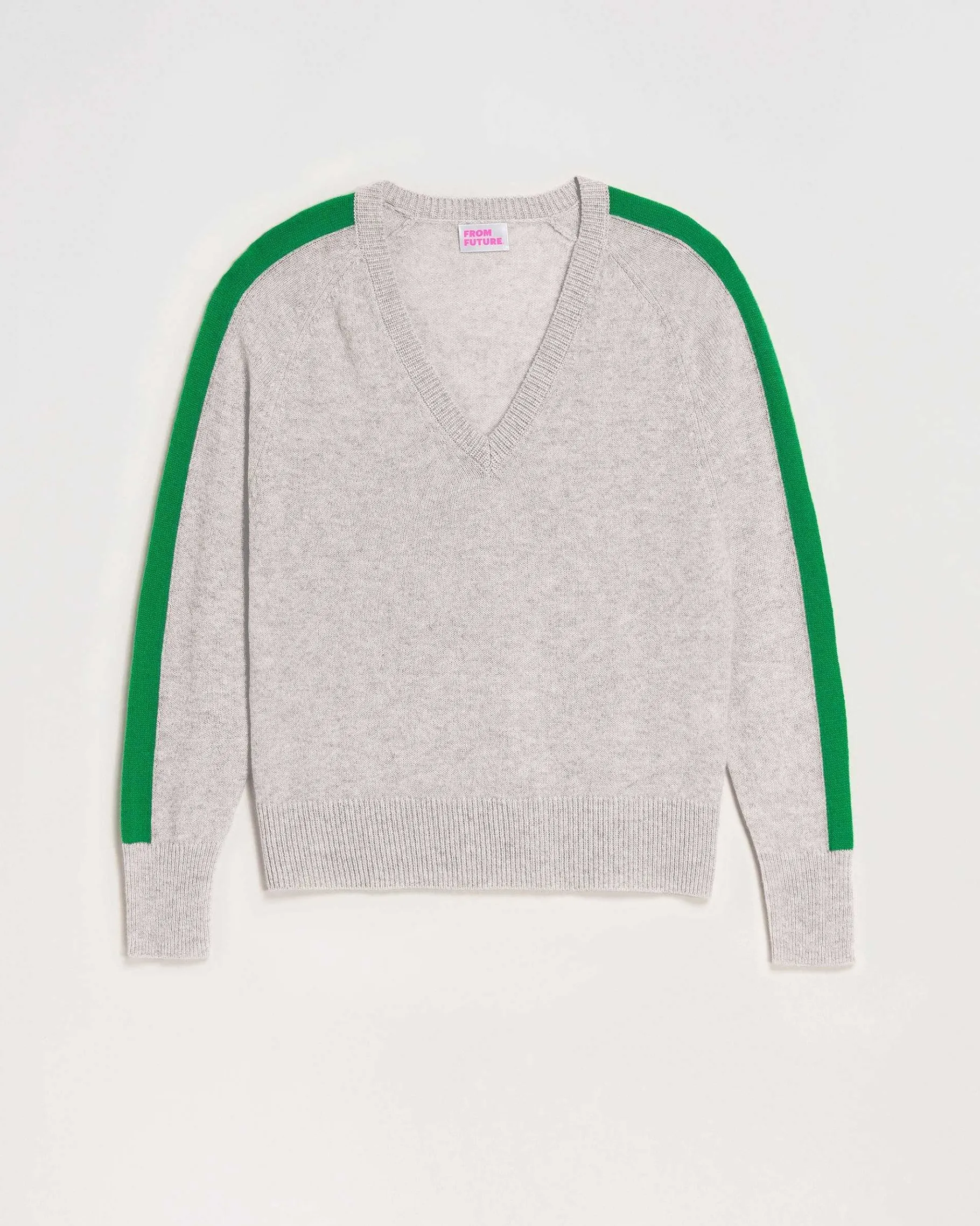 Hot FROM FUTURE Pull Col V Oversize Bandes Bicolore Leger