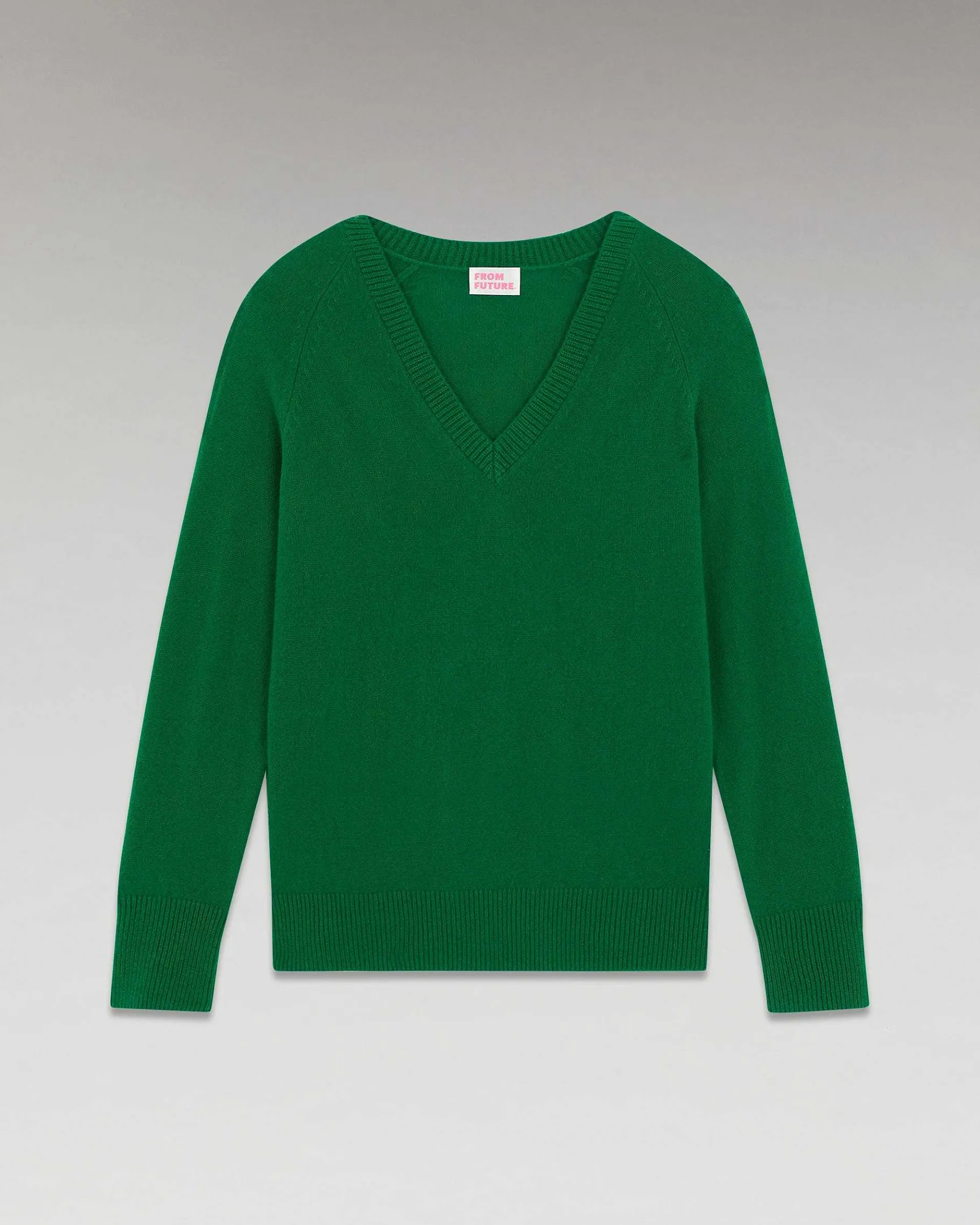 FROM FUTURE Pull Col V Oversize Leger Forest Green