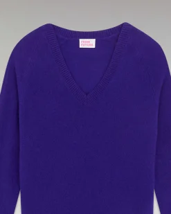 Outlet FROM FUTURE Pull Col V Oversize Leger Winter Purple
