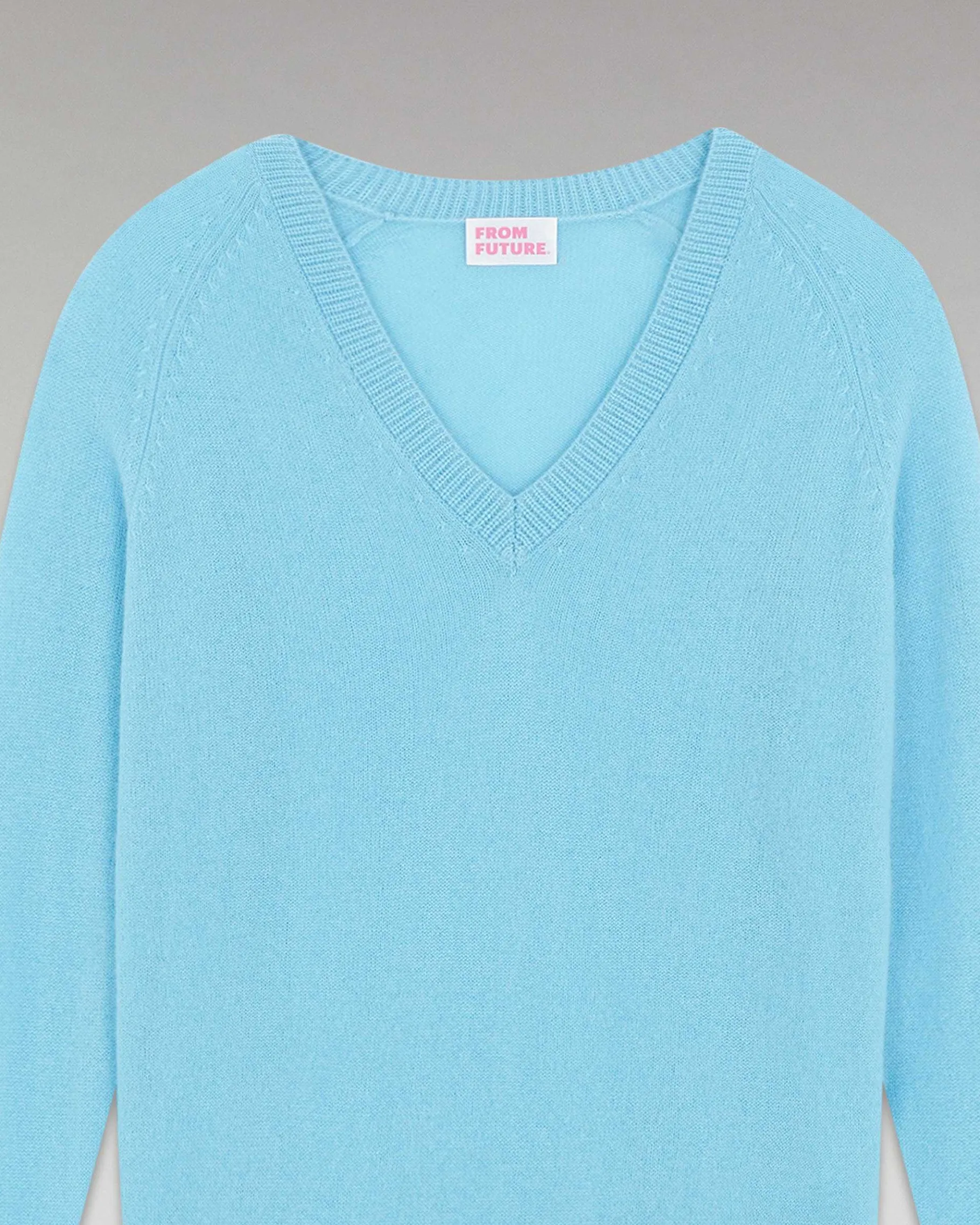 Best FROM FUTURE Pull Col V Oversize Leger Acid Blue