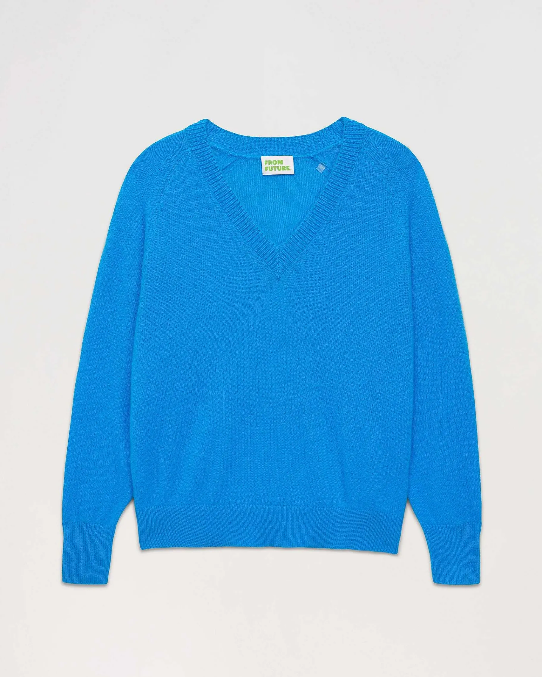 New FROM FUTURE Pull Col V Oversize Leger Passion Blue
