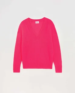Clearance FROM FUTURE Pull Col V Oversize Leger Winter Fuschia