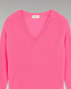 Hot FROM FUTURE Pull Col V Oversize Leger Sparkle Pink