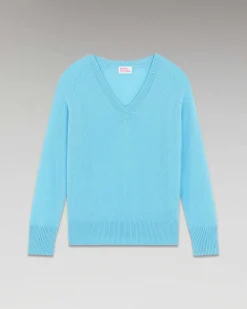 Outlet FROM FUTURE Pull Col V Oversize Leger Acid Blue