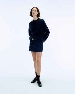 Clearance FROM FUTURE Pull Col V Oversize Light Navy Chine