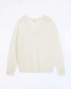 Hot FROM FUTURE Pull Col V Oversize Light Ecru