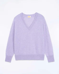 Sale FROM FUTURE Pull Col V Oversize Light Magic Lilac Mouline