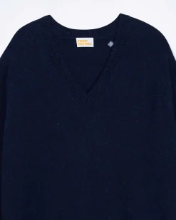 Best FROM FUTURE Pull Col V Oversize Light Navy Chine