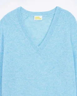 Discount FROM FUTURE Pull Col V Oversize Light Acid Blue Mouline