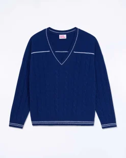 New FROM FUTURE Pull Col V Torsades Future College Blue