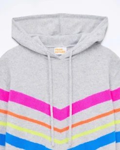 Sale FROM FUTURE Pull Hoodie Gris Chine Clair
