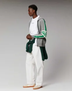 FROM FUTURE Pull Hoodie Bandes Bicolore Future Gris Chine Fonce