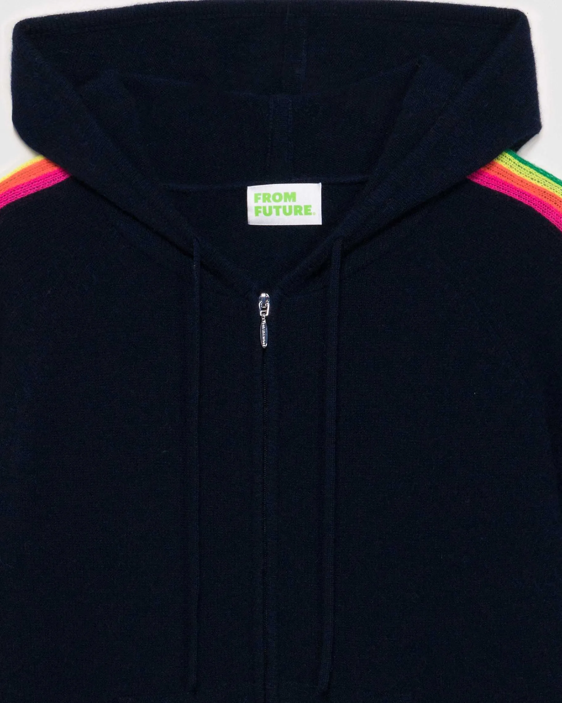 Sale FROM FUTURE Pull Hoodie Bandes Manches Multicolore Leger Navy