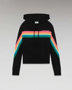 New FROM FUTURE Pull Hoodie Bandes Multico Noir