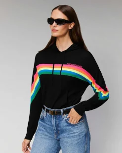 New FROM FUTURE Pull Hoodie Bandes Multico Noir