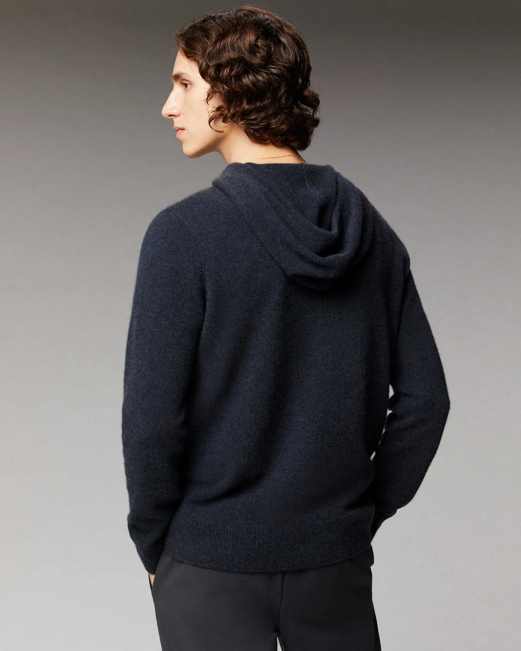 Outlet FROM FUTURE Pull Hoodie Coeur Leger Gris Chine Clair