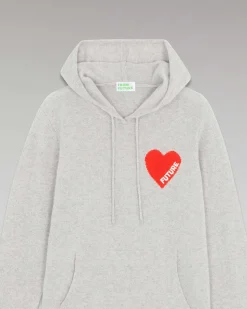 Discount FROM FUTURE Pull Hoodie Coeur Leger Gris Chine Clair
