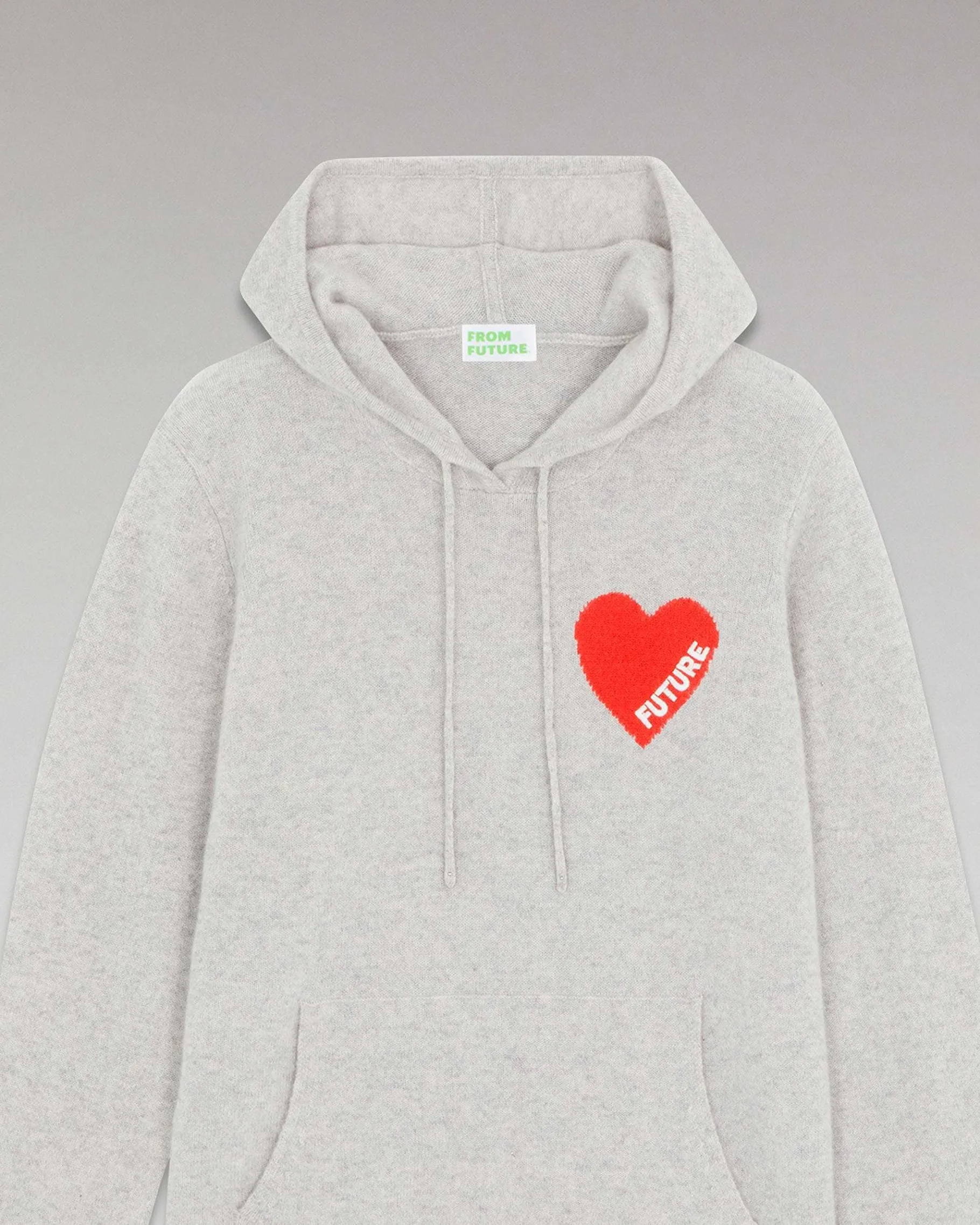 Discount FROM FUTURE Pull Hoodie Coeur Leger Gris Chine Clair