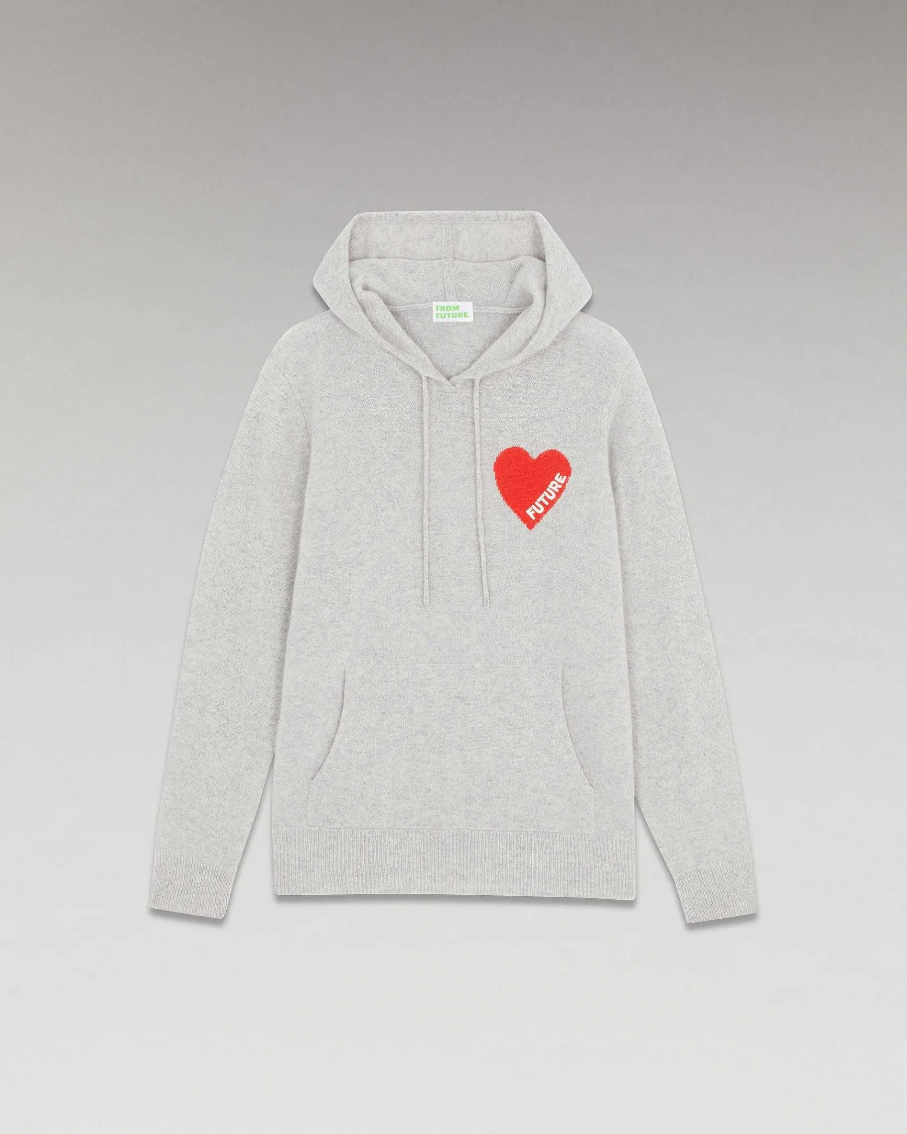 Discount FROM FUTURE Pull Hoodie Coeur Leger Gris Chine Clair