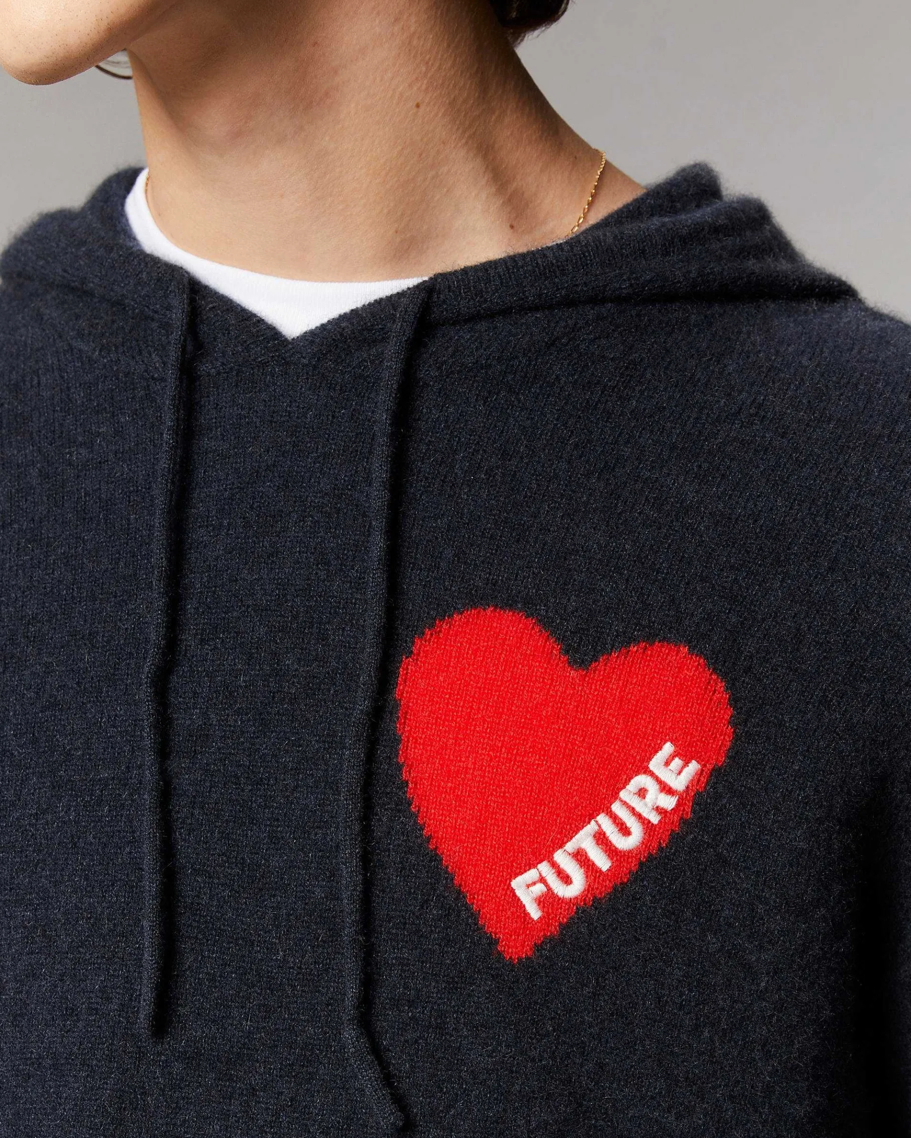 New FROM FUTURE Pull Hoodie Coeur Leger Bleu Chine