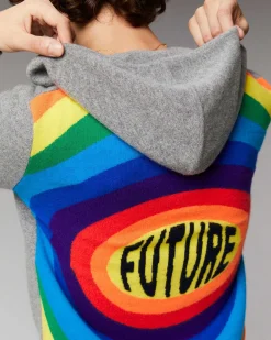 Hot FROM FUTURE Pull Hoodie Dos Multicolore Future Gris Chine Fonce