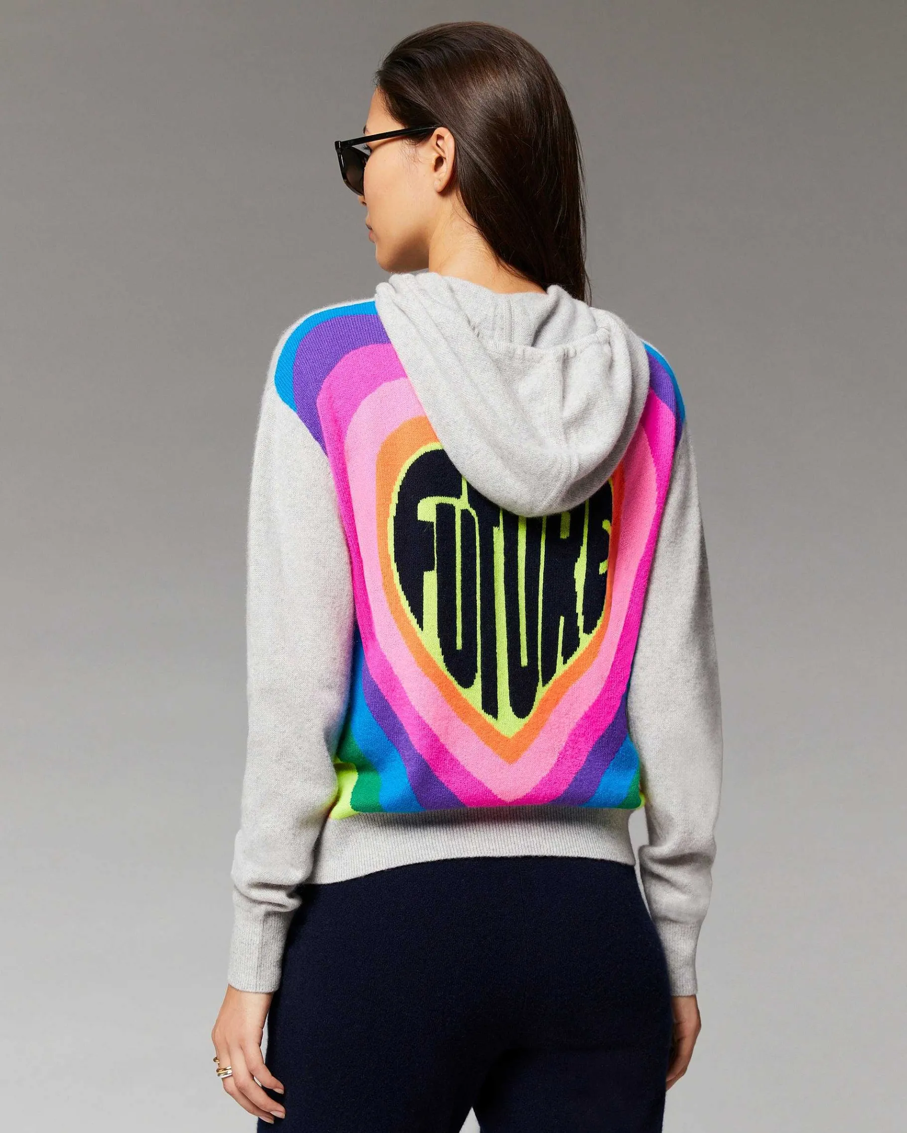 Online FROM FUTURE Pull Hoodie Future Multicolore Dos Leger Gris Chine Clair