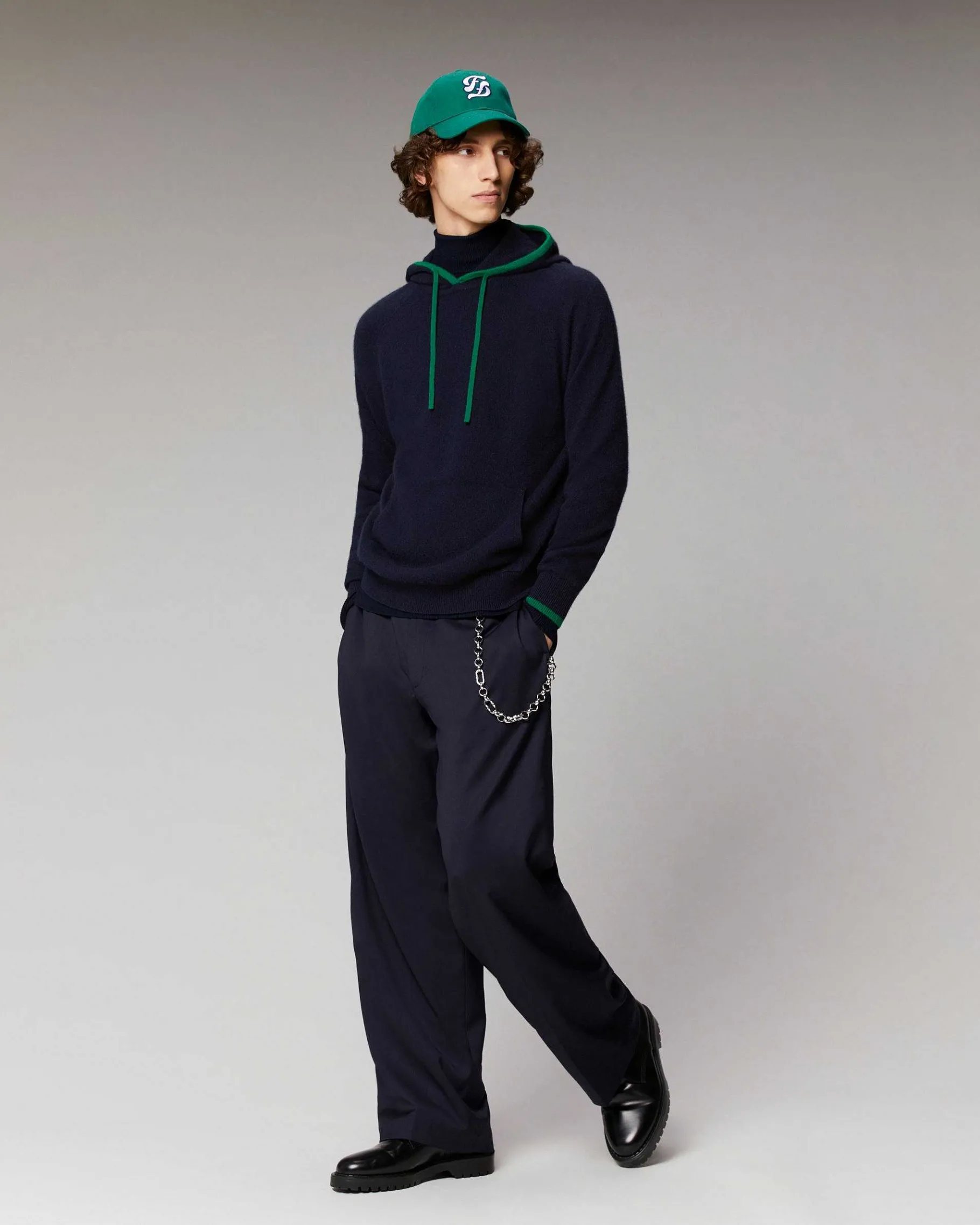 Best FROM FUTURE Pull Hoodie Liserets Contrastes Leger Navy