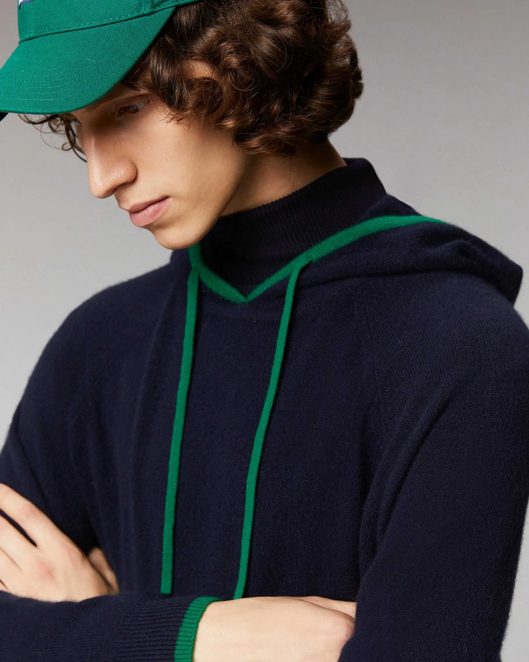 Best FROM FUTURE Pull Hoodie Liserets Contrastes Leger Navy