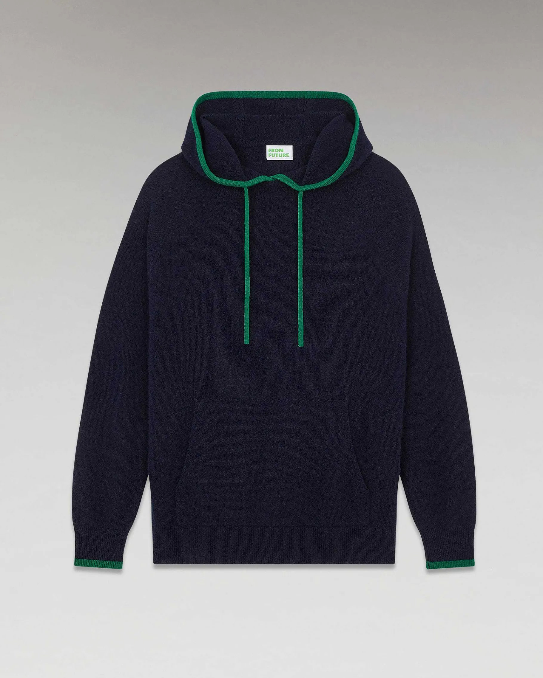 FROM FUTURE Pull Hoodie Liserets Contrastes Leger Navy