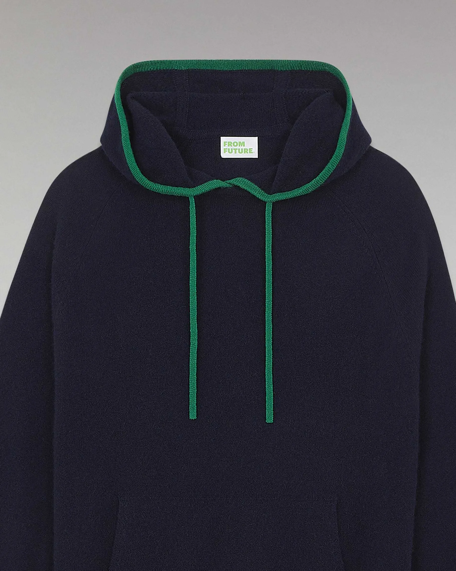 FROM FUTURE Pull Hoodie Liserets Contrastes Leger Navy