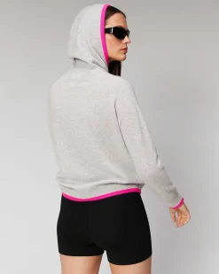 Online FROM FUTURE Pull Hoodie Liserets Contrastes Leger Gris Chine Clair