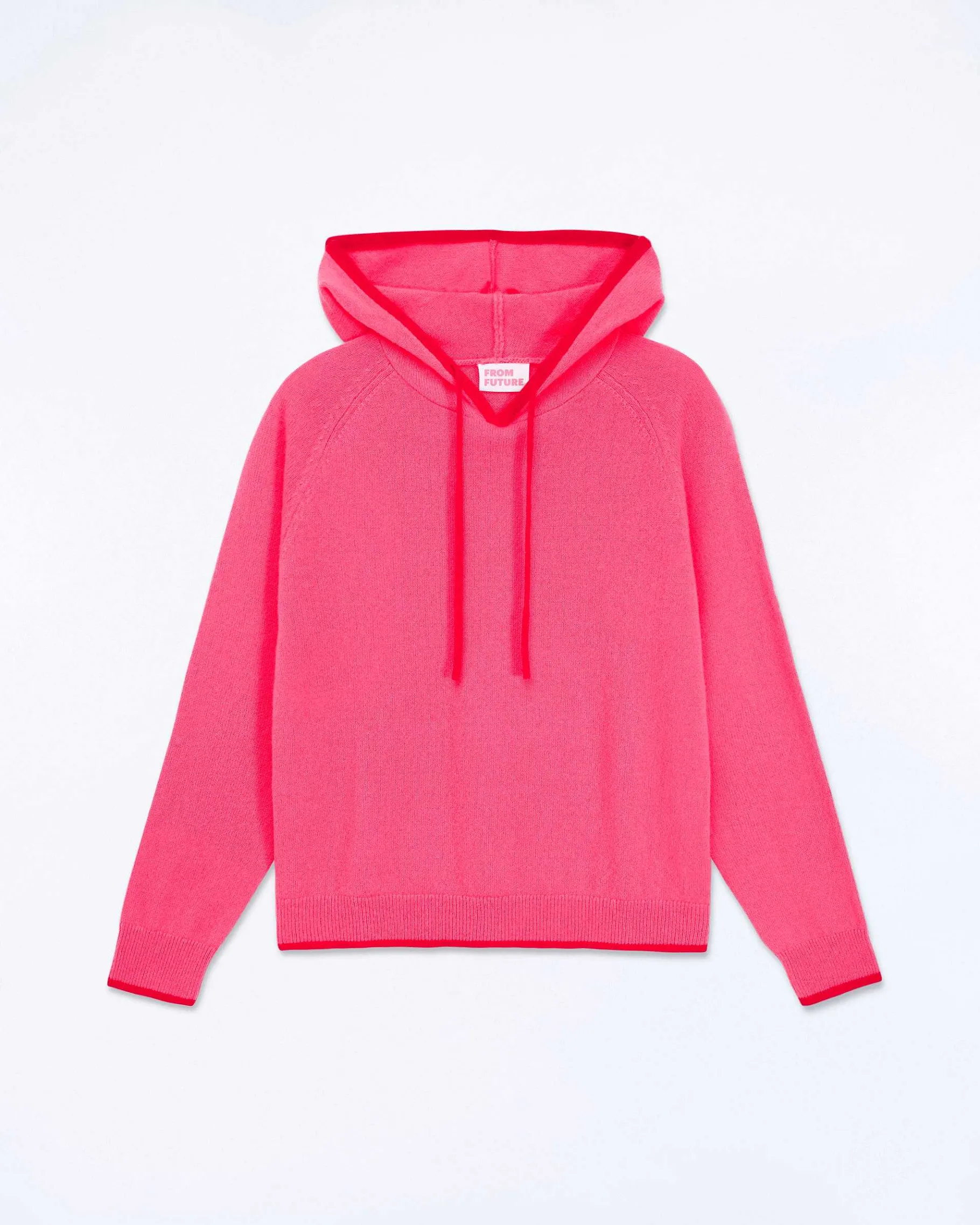 FROM FUTURE Pull Hoodie Oversize Liserets Contrastes Flower Pink