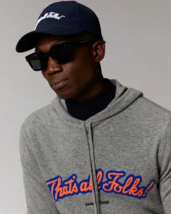 FROM FUTURE Pull Hoodie That'S All Folks Gris Chine Fonce