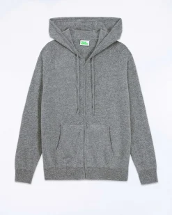 Outlet FROM FUTURE Pull Hoodie Uni Gris Chine Fonce