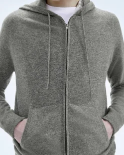 Outlet FROM FUTURE Pull Hoodie Uni Gris Chine Fonce