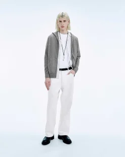 Outlet FROM FUTURE Pull Hoodie Uni Gris Chine Fonce