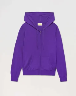 Sale FROM FUTURE Pull Hoodie Zippe Violet Fluo