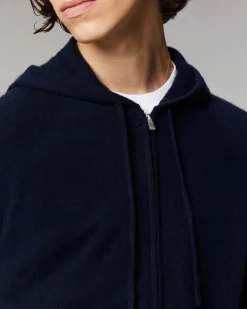 Outlet FROM FUTURE Pull Hoodie Zippe Basique Navy