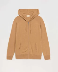 Outlet FROM FUTURE Pull Hoodie Zippe Basique Camel