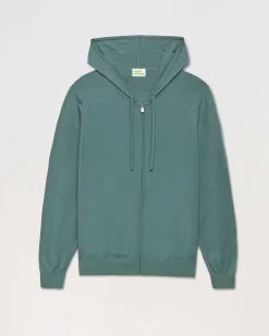 Online FROM FUTURE Pull Hoodie Zippe Uni Washed Green