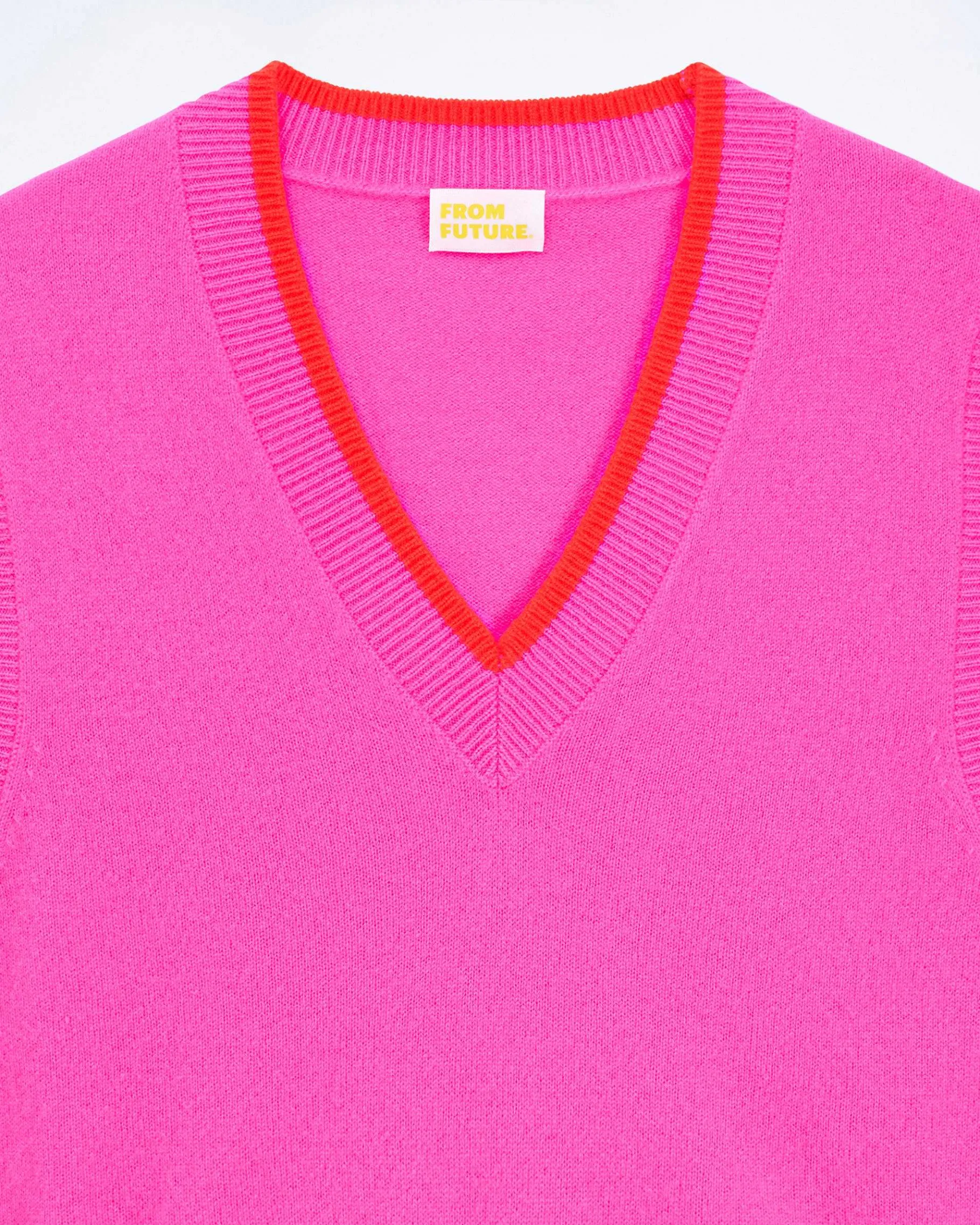 Hot FROM FUTURE Pull Sans Manche Bicolore Tropical Pink
