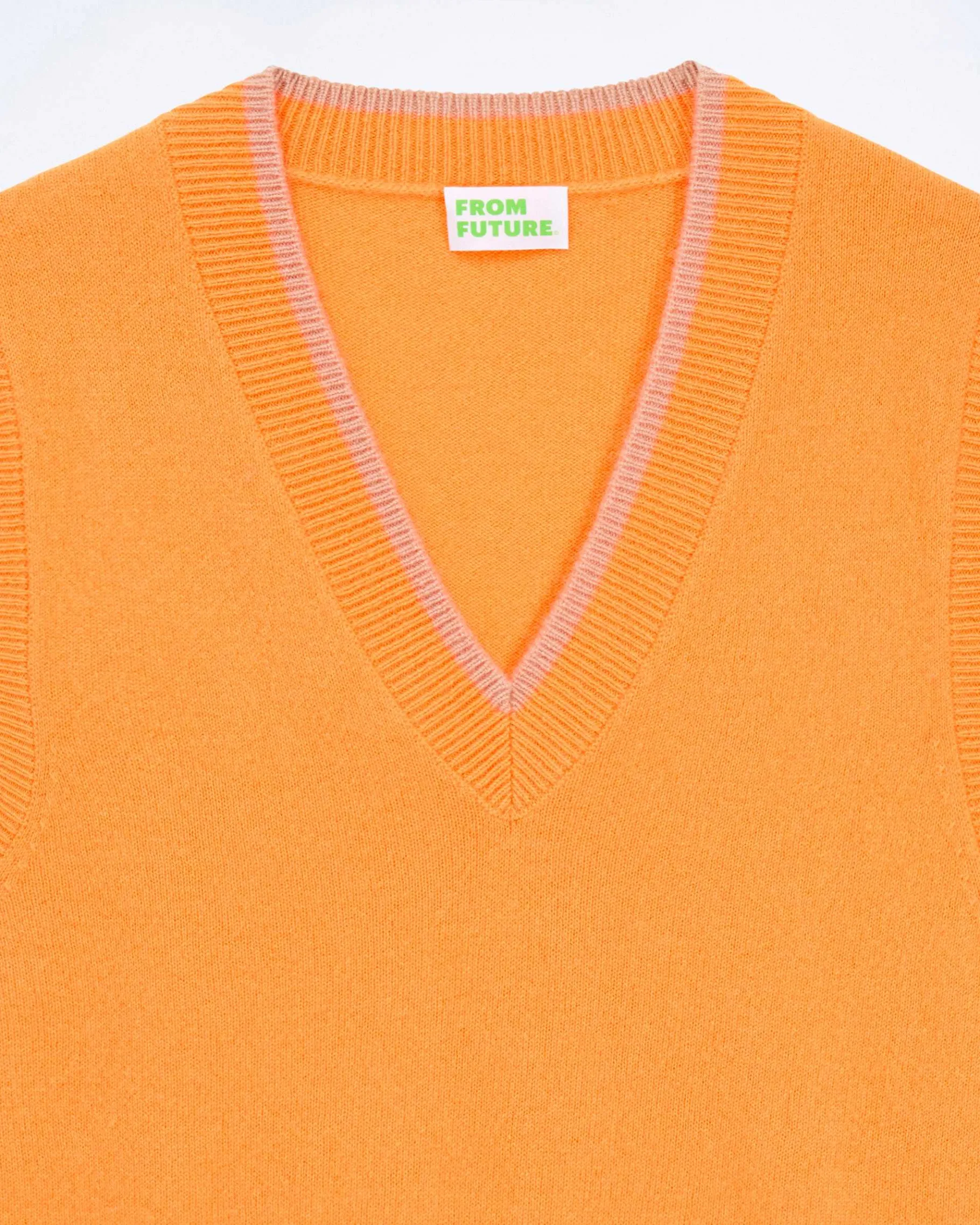 Outlet FROM FUTURE Pull Sans Manche Bicolore Magic Orange